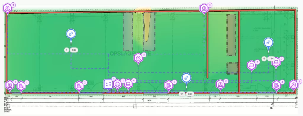 WiFi-dekkingsplan op plattegrond â€“ ontwerp en analyse van draadloze netwerken in Mol en de Kempen.